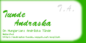 tunde andraska business card