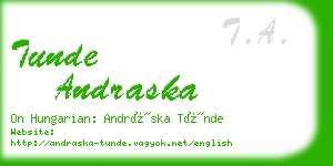 tunde andraska business card